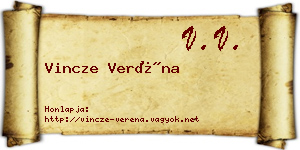 Vincze Veréna névjegykártya